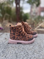 Romagnoli 7159 bottine veter rits leopard glitter cuoio