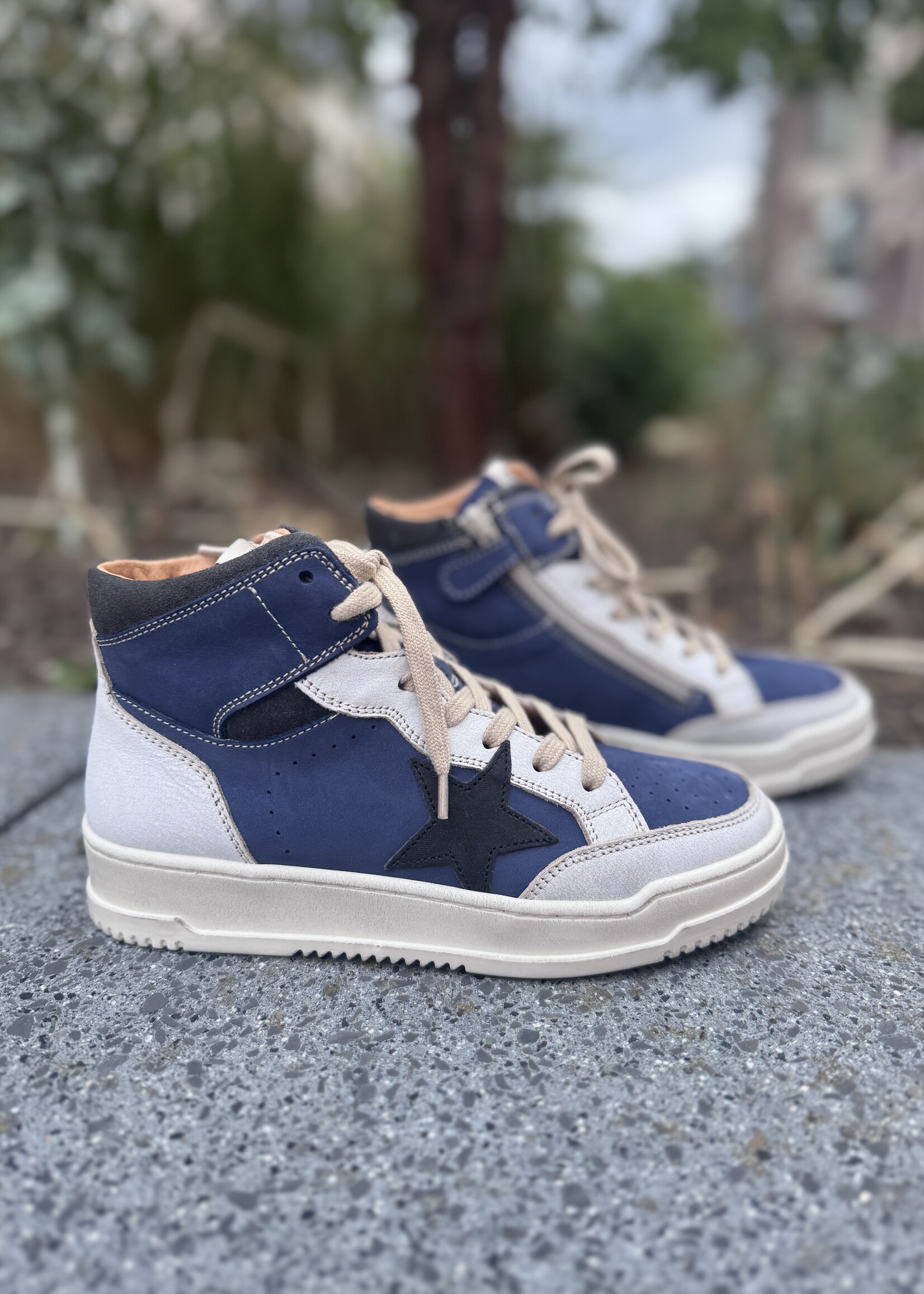 Romagnoli 7466 hoge sneaker nabuk denim