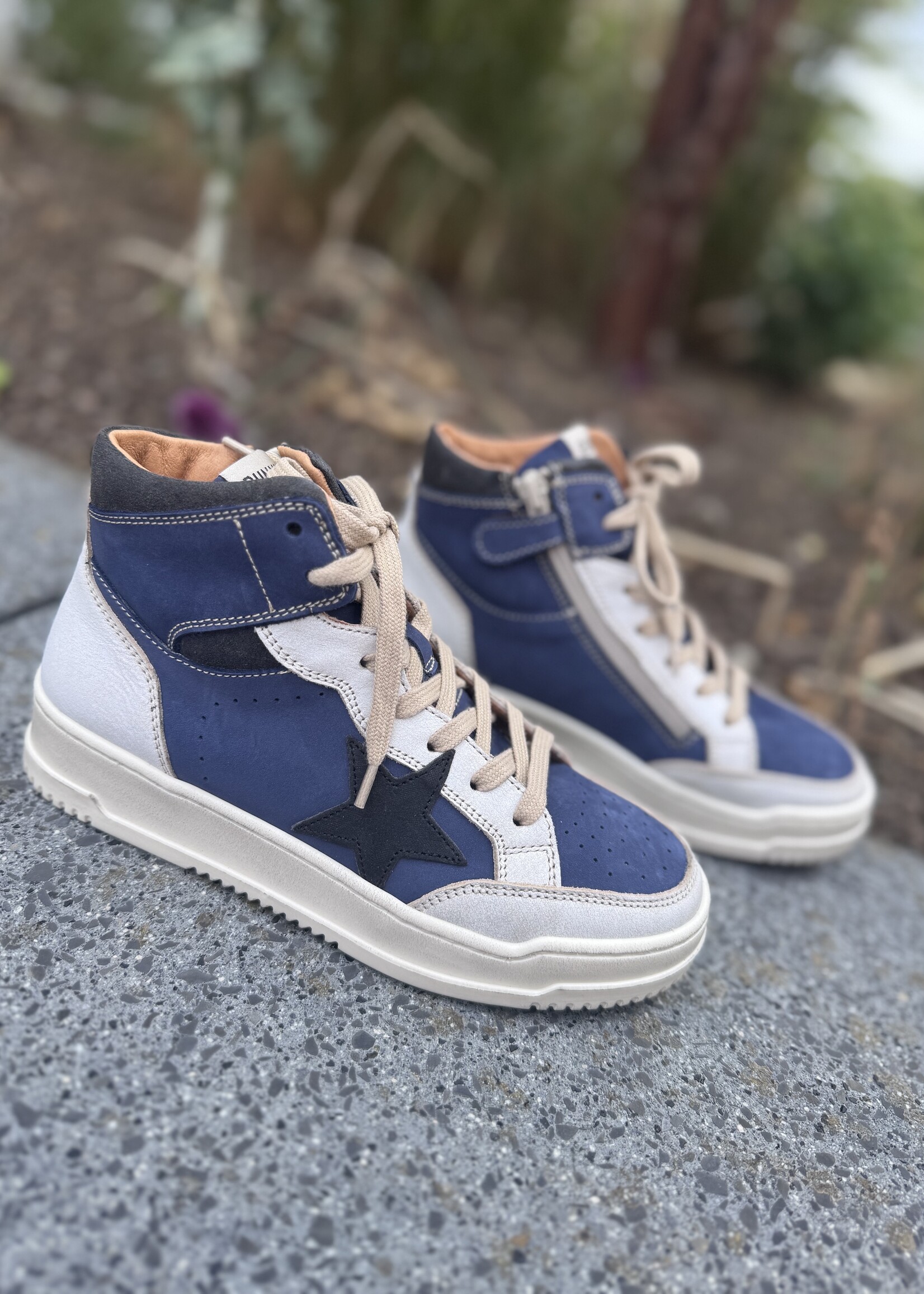 Romagnoli 7466 hoge sneaker nabuk denim