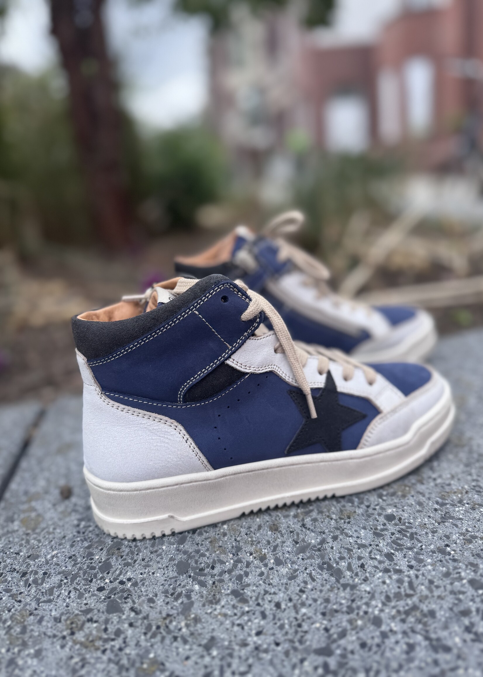 Romagnoli 7466 hoge sneaker nabuk denim