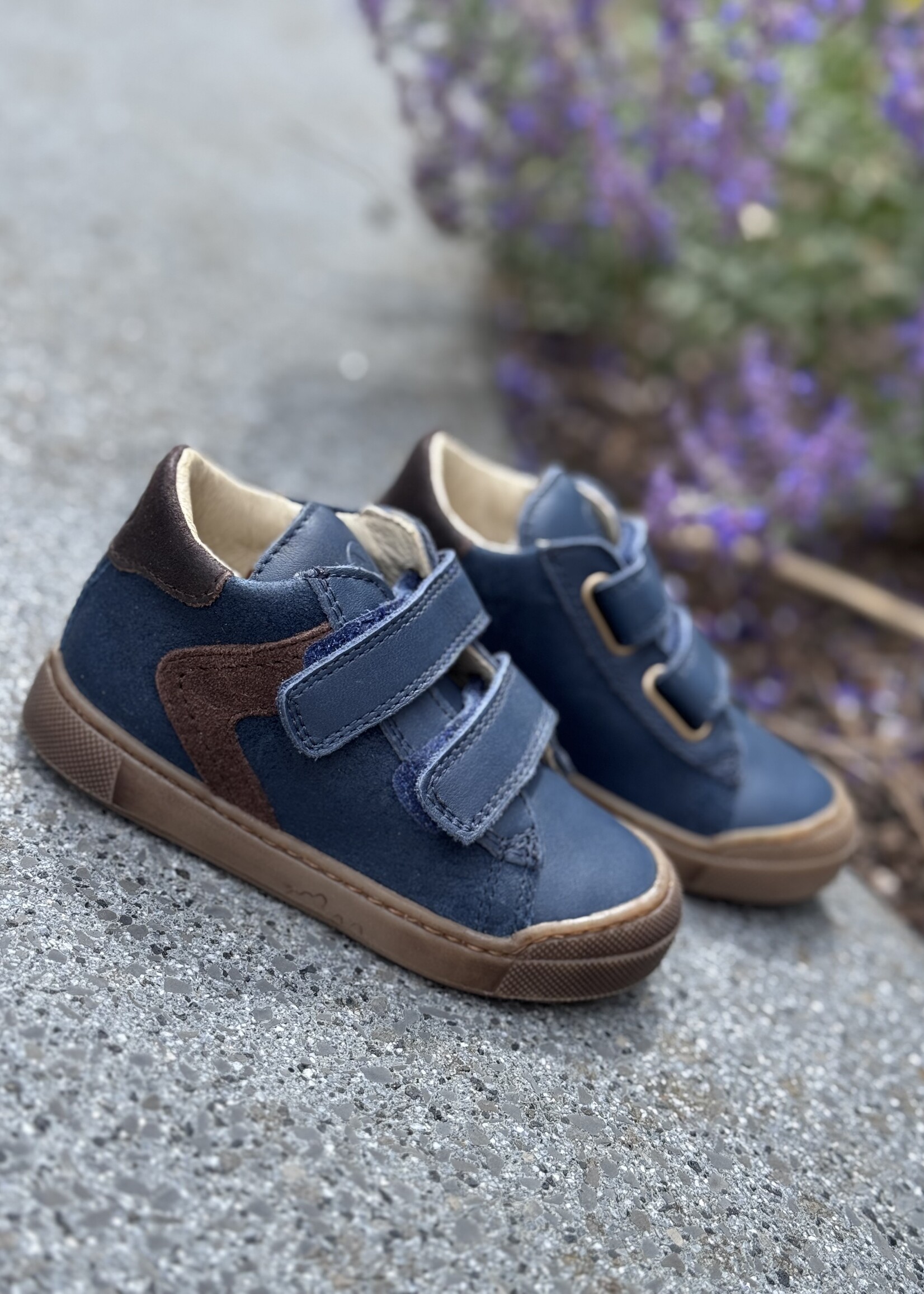 Naturino  heist nappa suede wax navy-dark brown