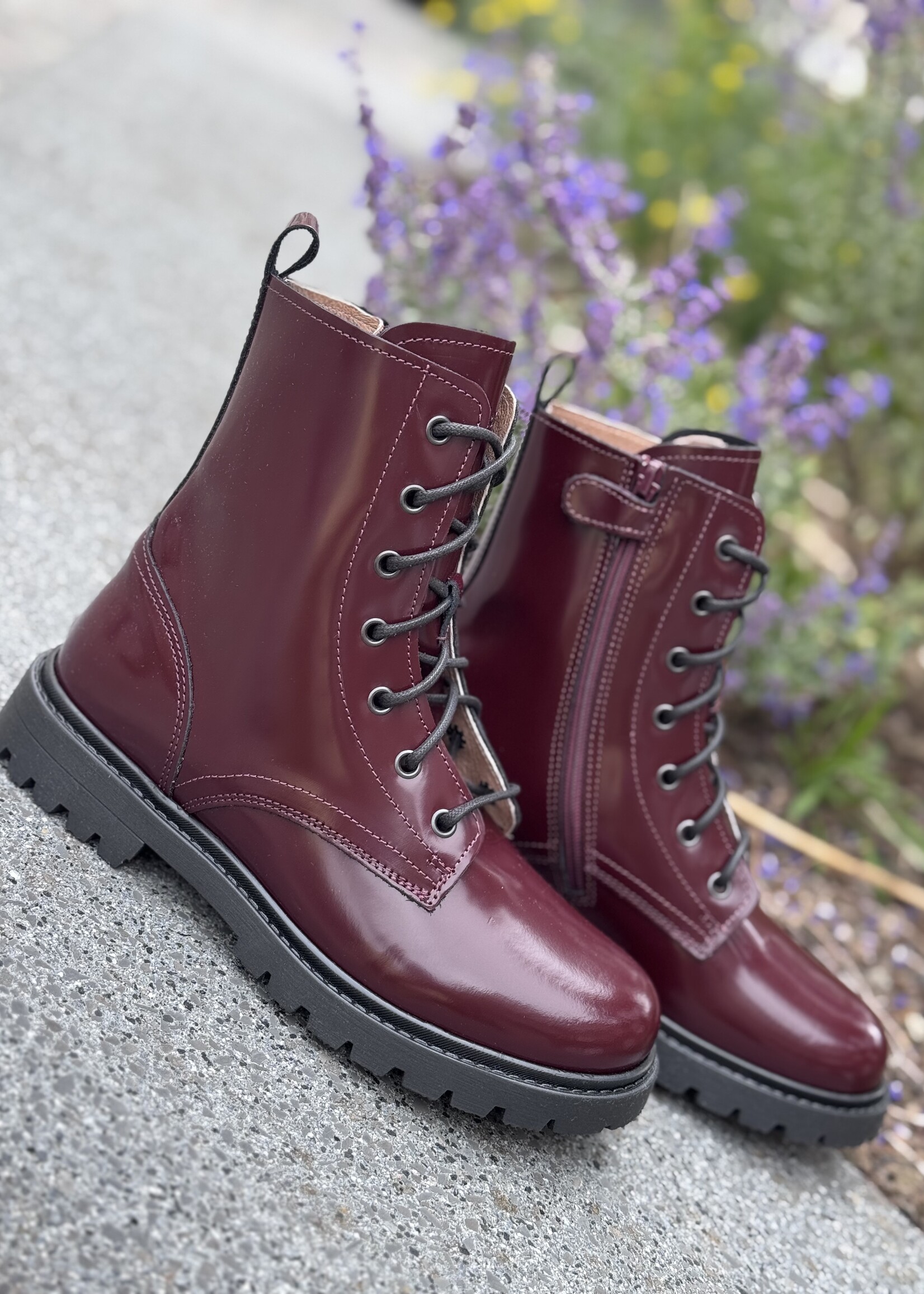 Dianetti enkellaars veter/rits bordeaux