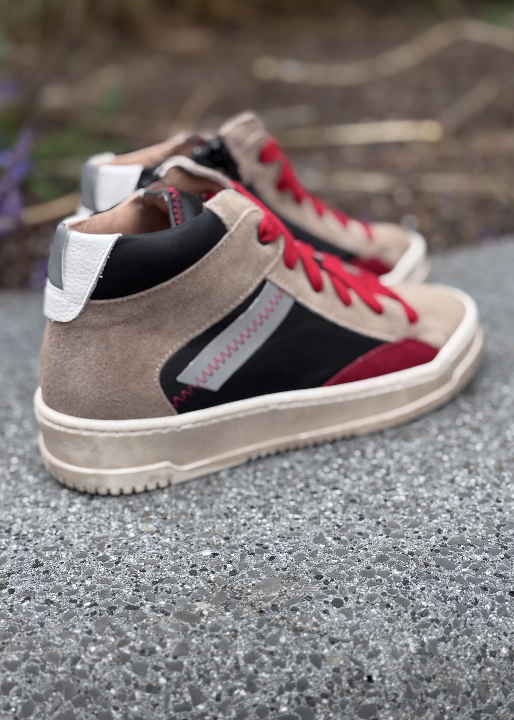 Dianetti hoge sneaker ardesia rosso