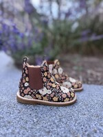 Angulus 6025-105 classic chelsea boot elastic & zipper autumn flowers/cognac