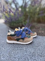 Ocra D368 sneaker velcro blauw groen cognac