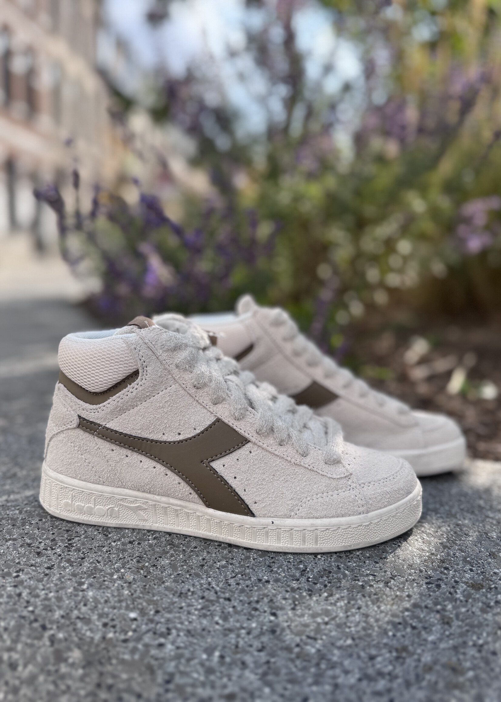 Diadora game high suede waxed whisper white