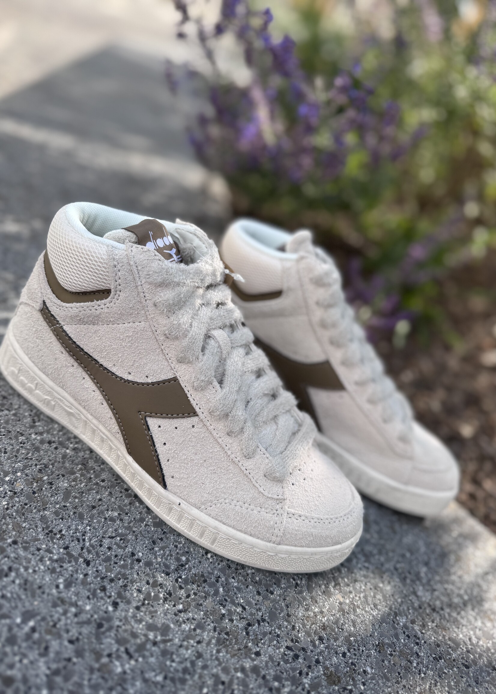 Diadora game high suede waxed whisper white
