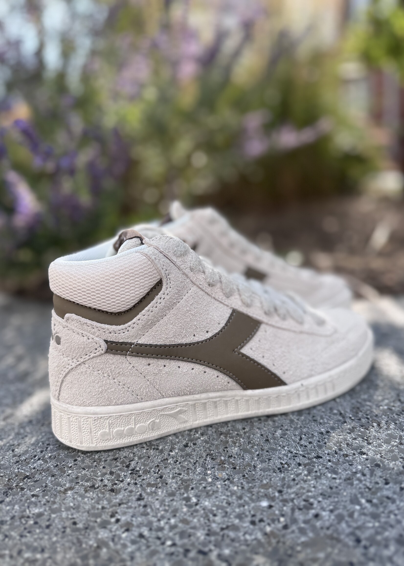Diadora game high suede waxed whisper white