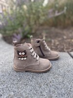 Bana & Co enkellaarsje velour tortora