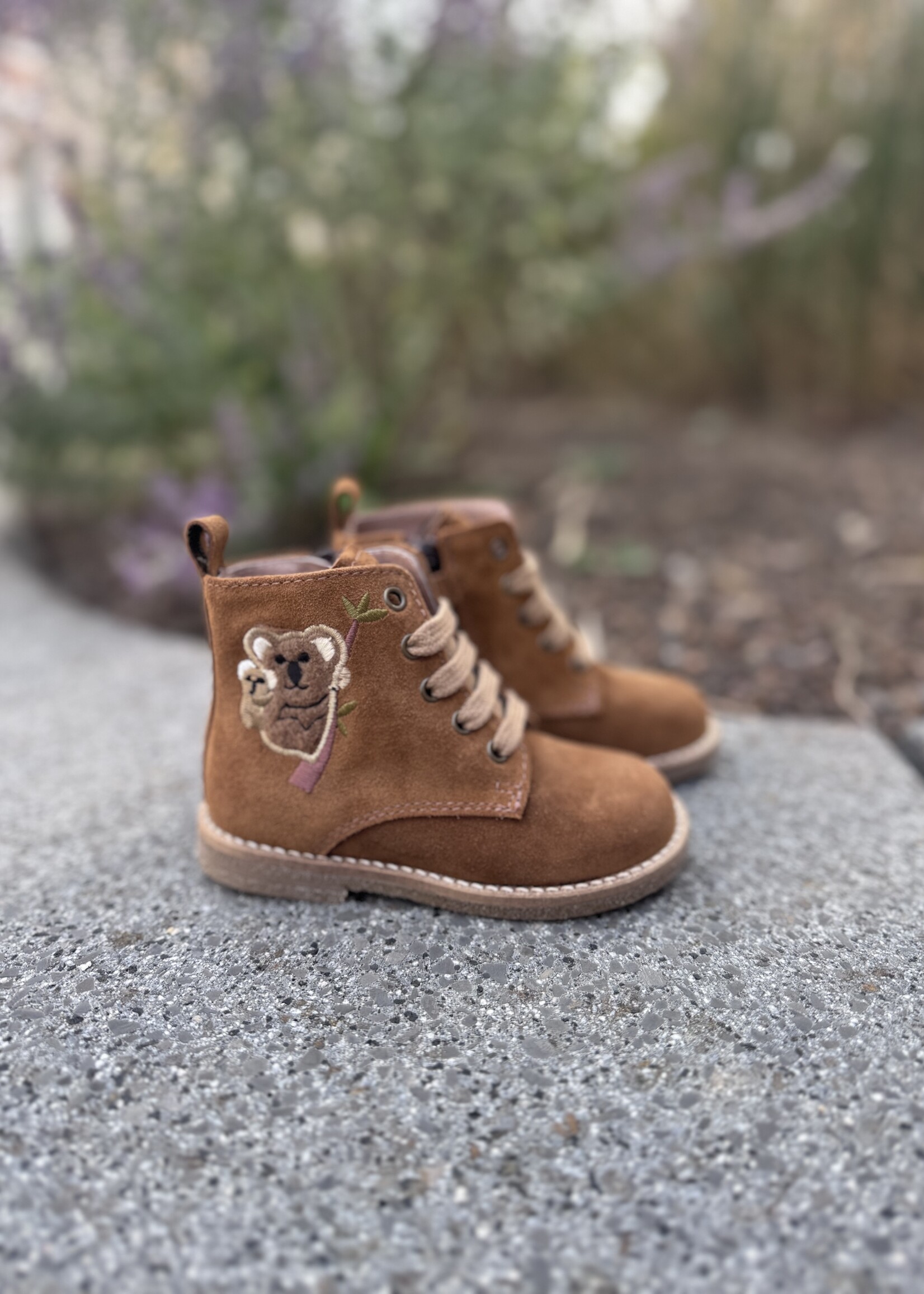 Bana & Co 25232130 enkellaarsje velour cognac