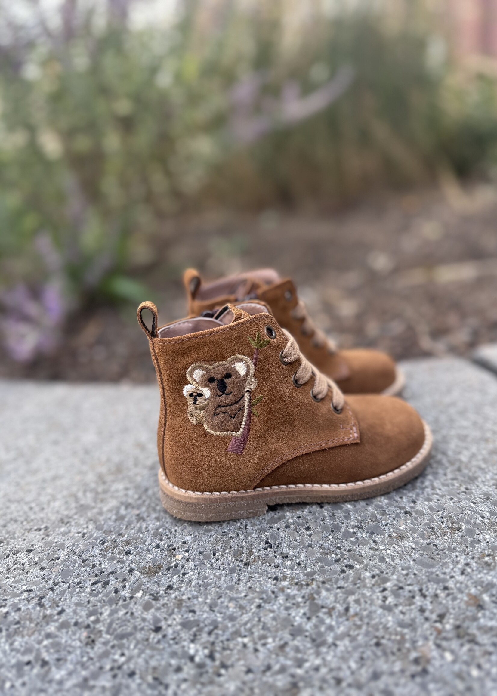 Bana & Co 25232130 enkellaarsje velour cognac