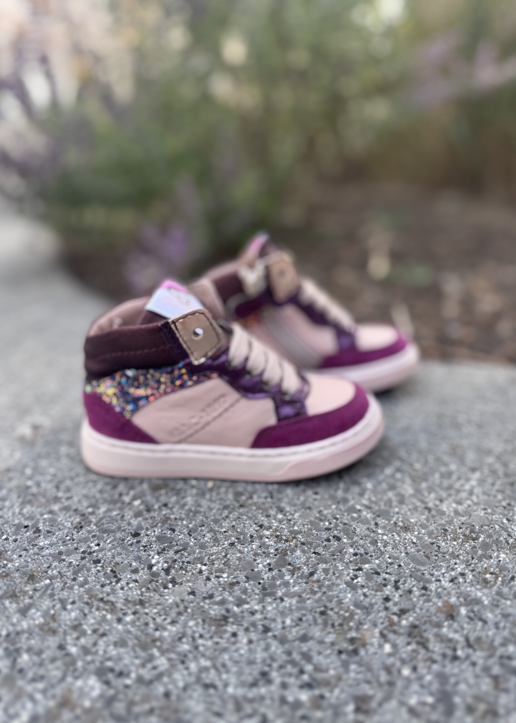 Bana & Co 25232060 hoge sneaker velour wine