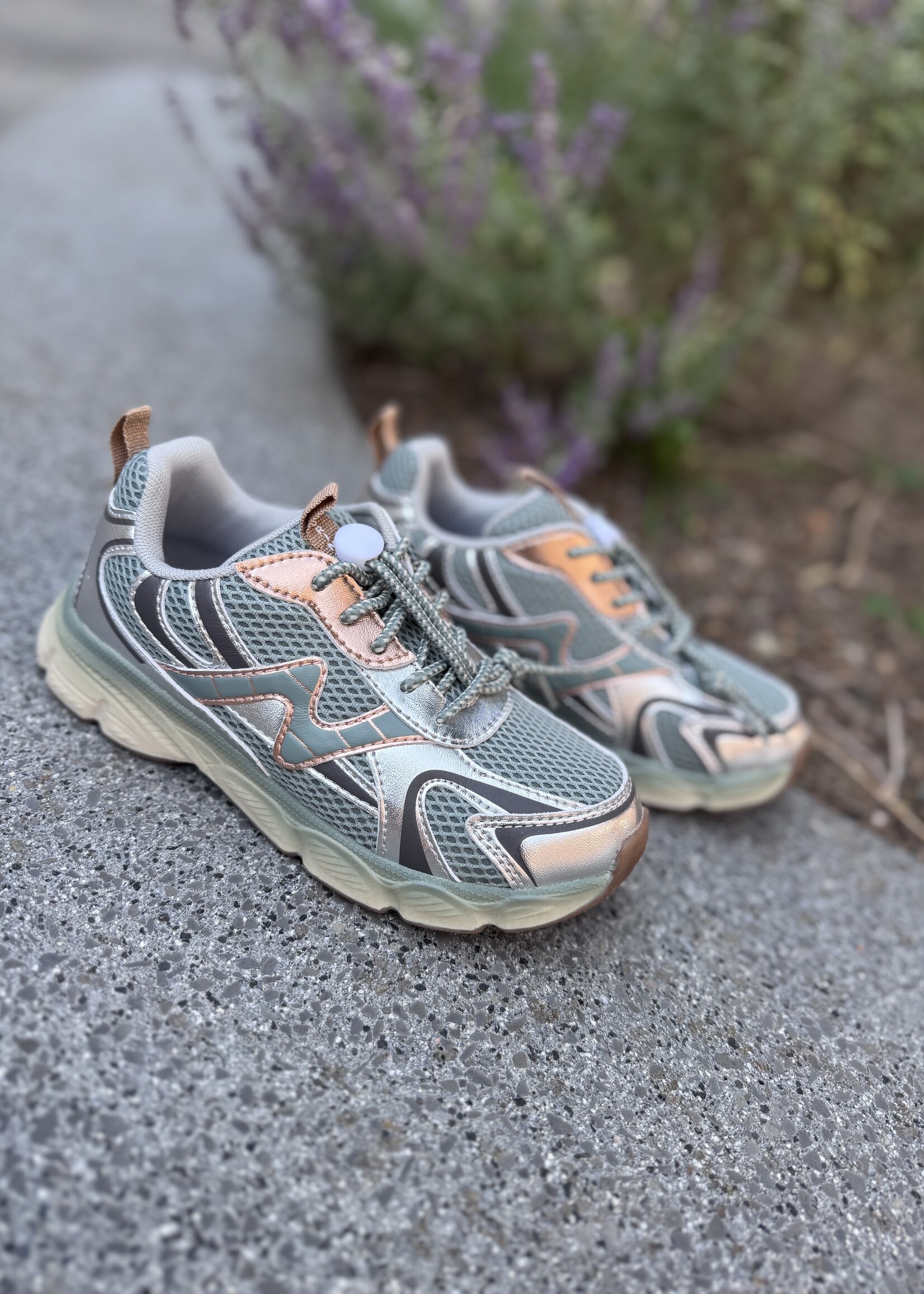 Naturino wave metallic silver anthracite sage