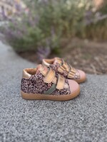 Romagnoli sneaker velcro glitter goud rosa groen