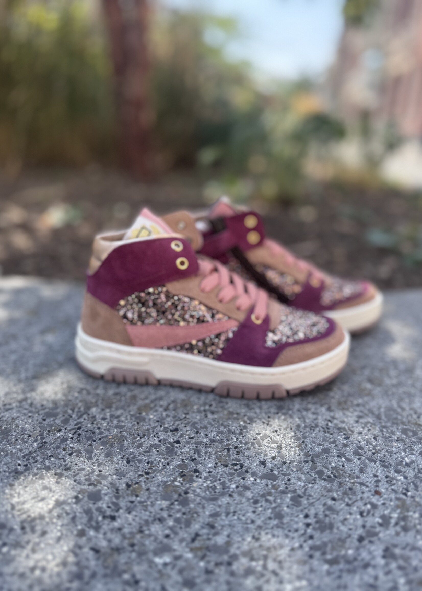 6430 mid sneaker marble glitter