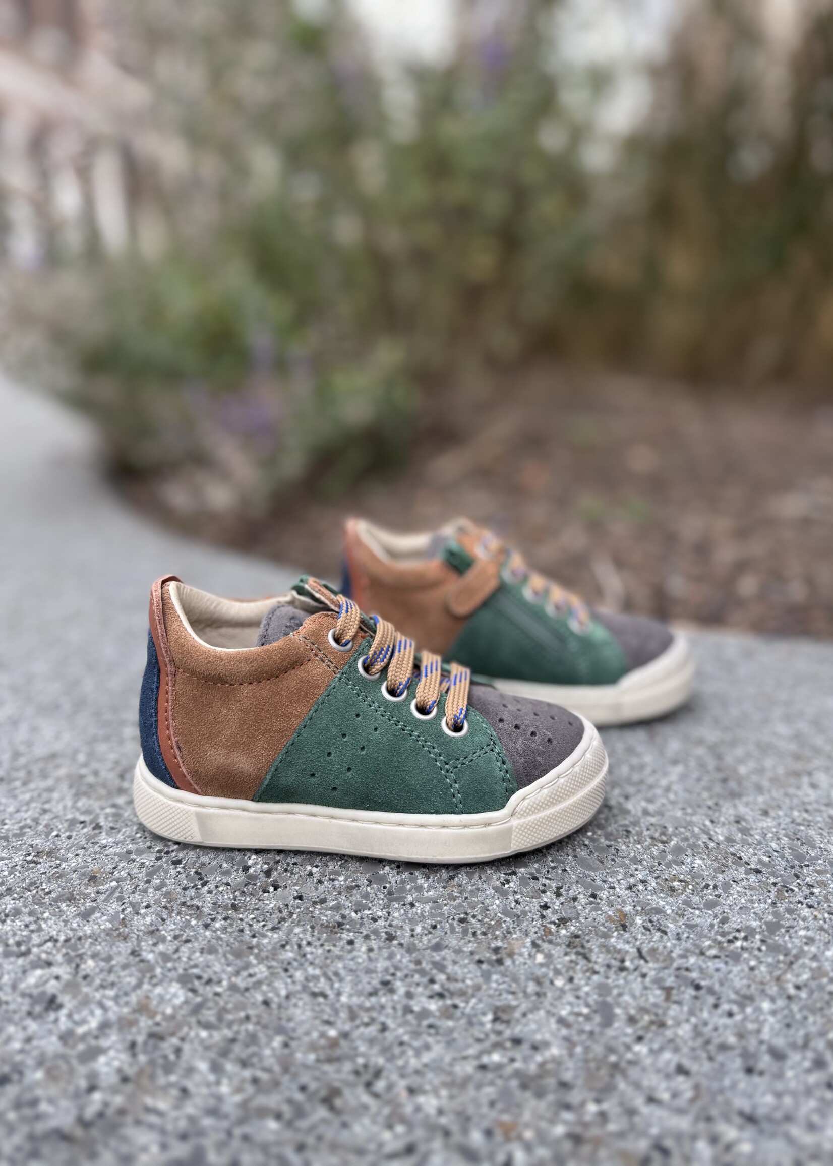 Falcotto Fabron suede anthracite green brown