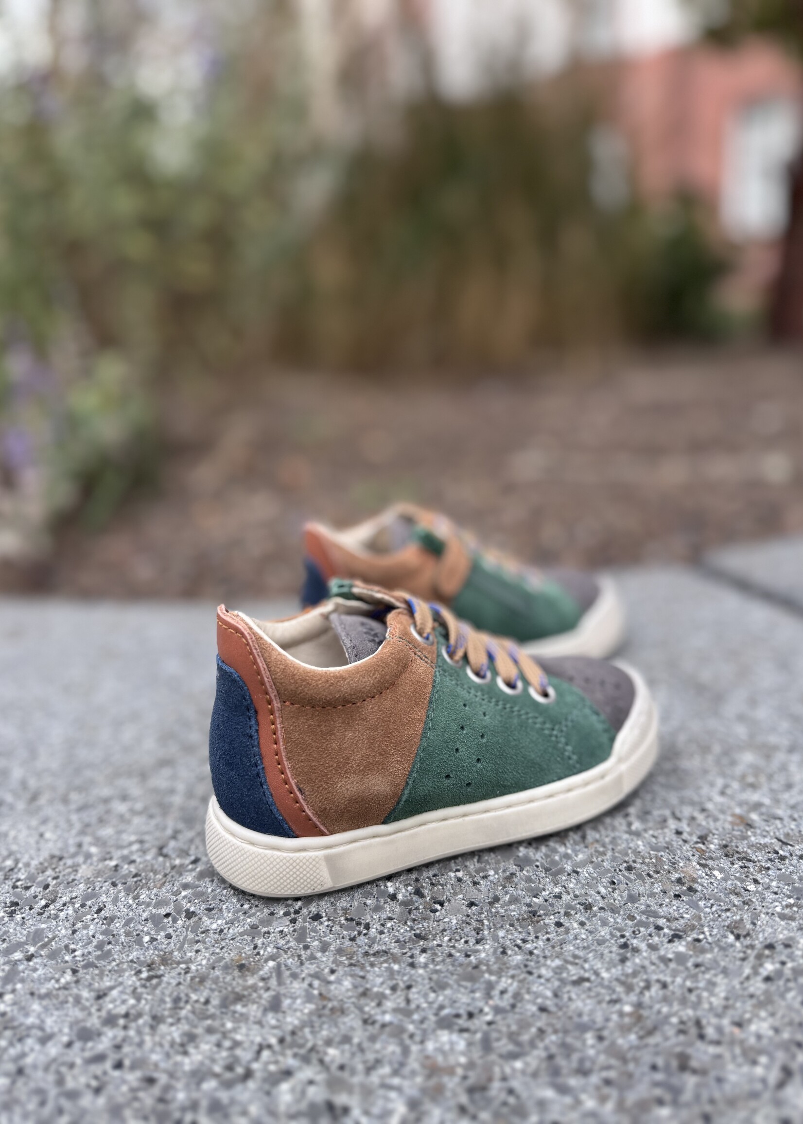 Falcotto Fabron suede anthracite green brown
