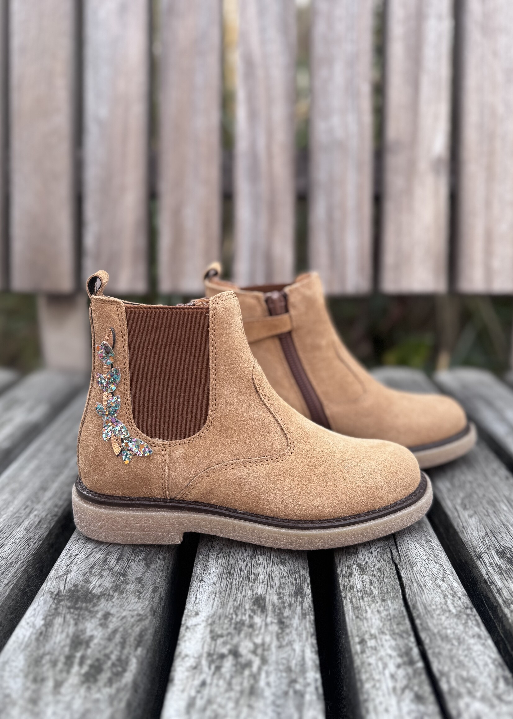 Romagnoli 7407 enkellaarsje velour nocciola