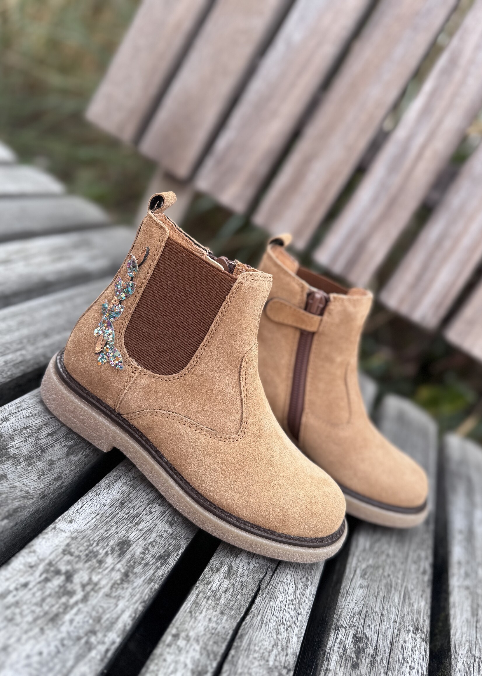 Romagnoli 7407 enkellaarsje velour nocciola
