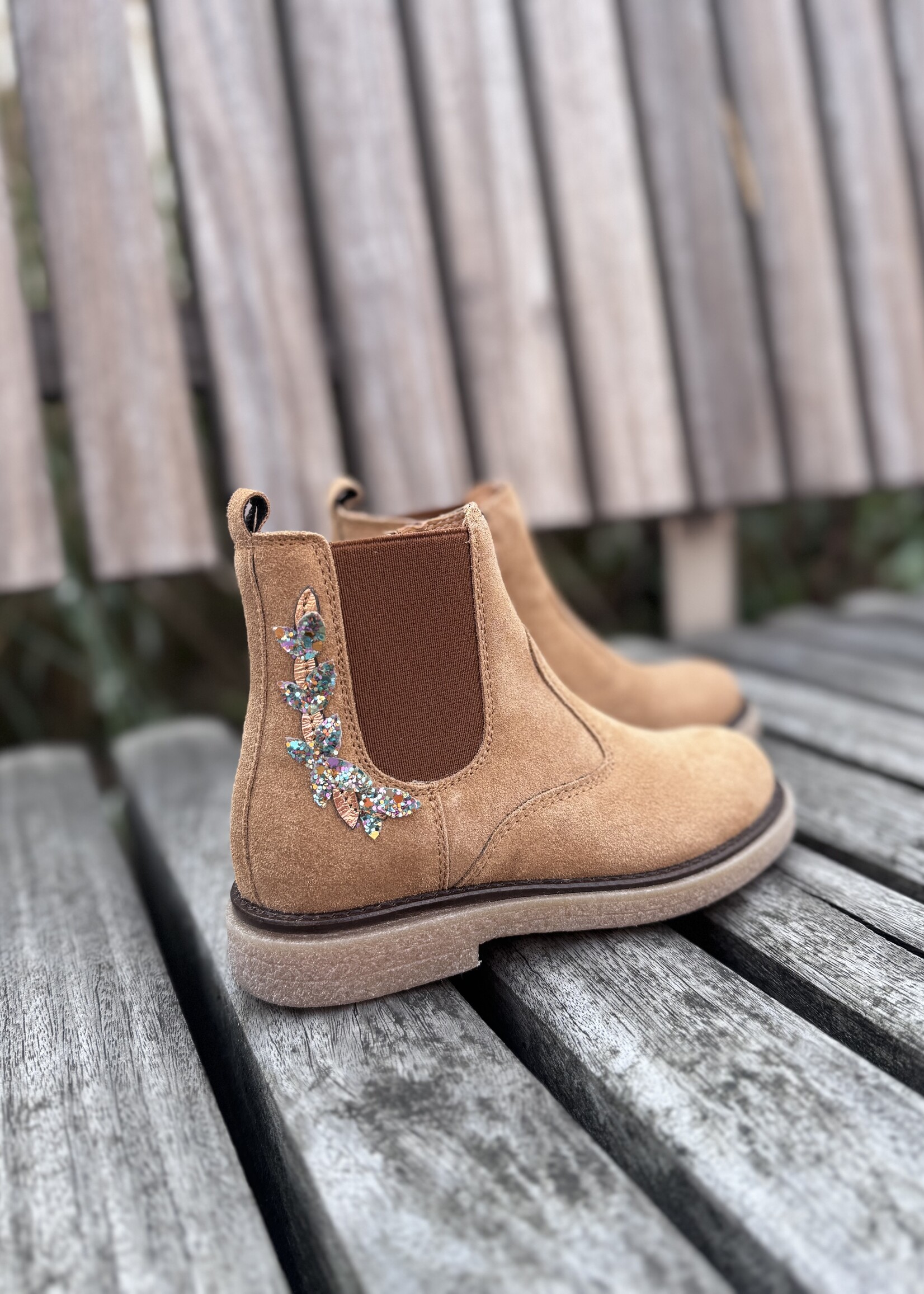 Romagnoli 7407 enkellaarsje velour nocciola