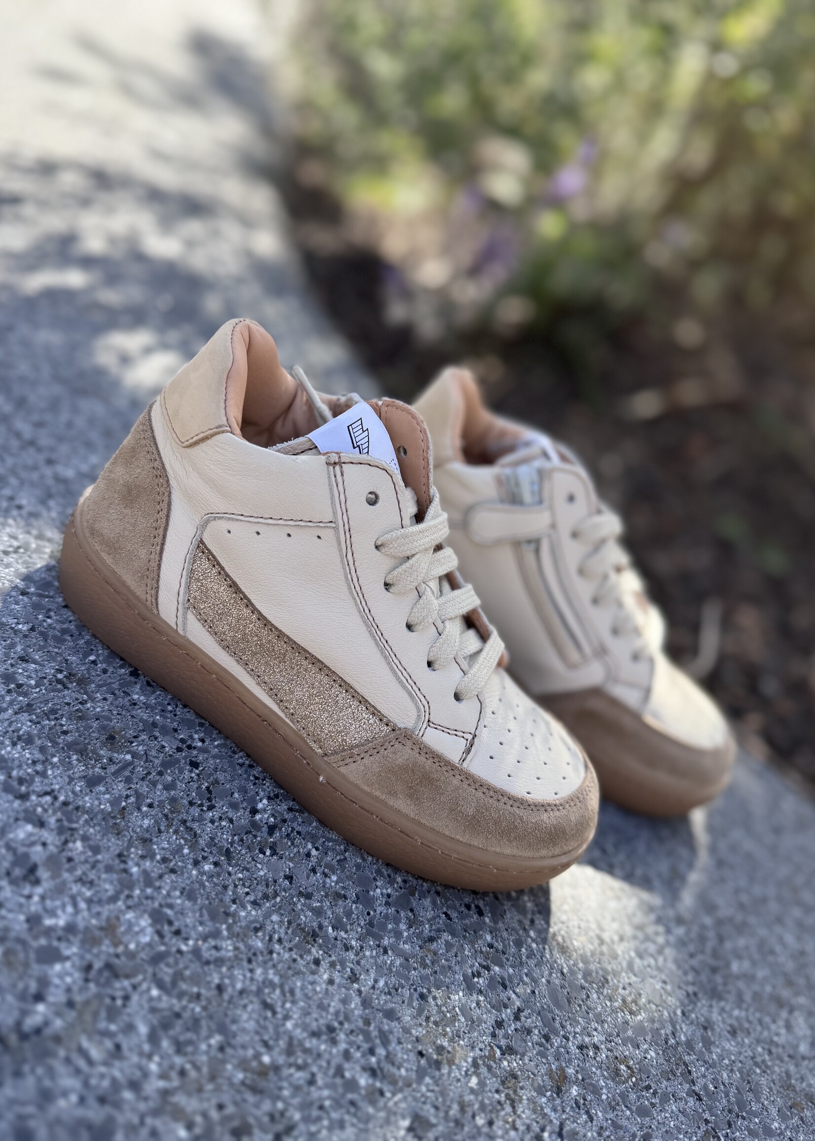 Ocra 976 hoge sneaker beige goud