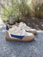 Ocra 977 hoge sneaker beige blauw velcro
