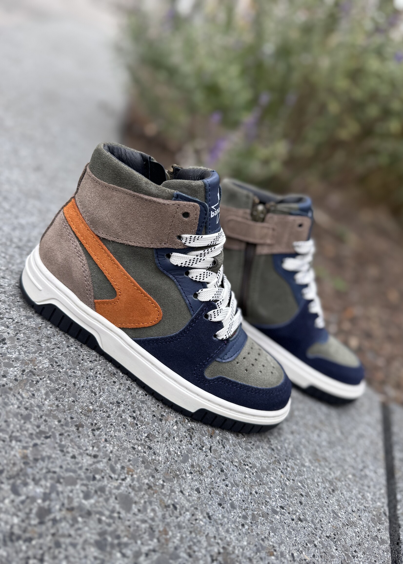 Bana & Co 25234500 hoge sneaker blauw groen oranje