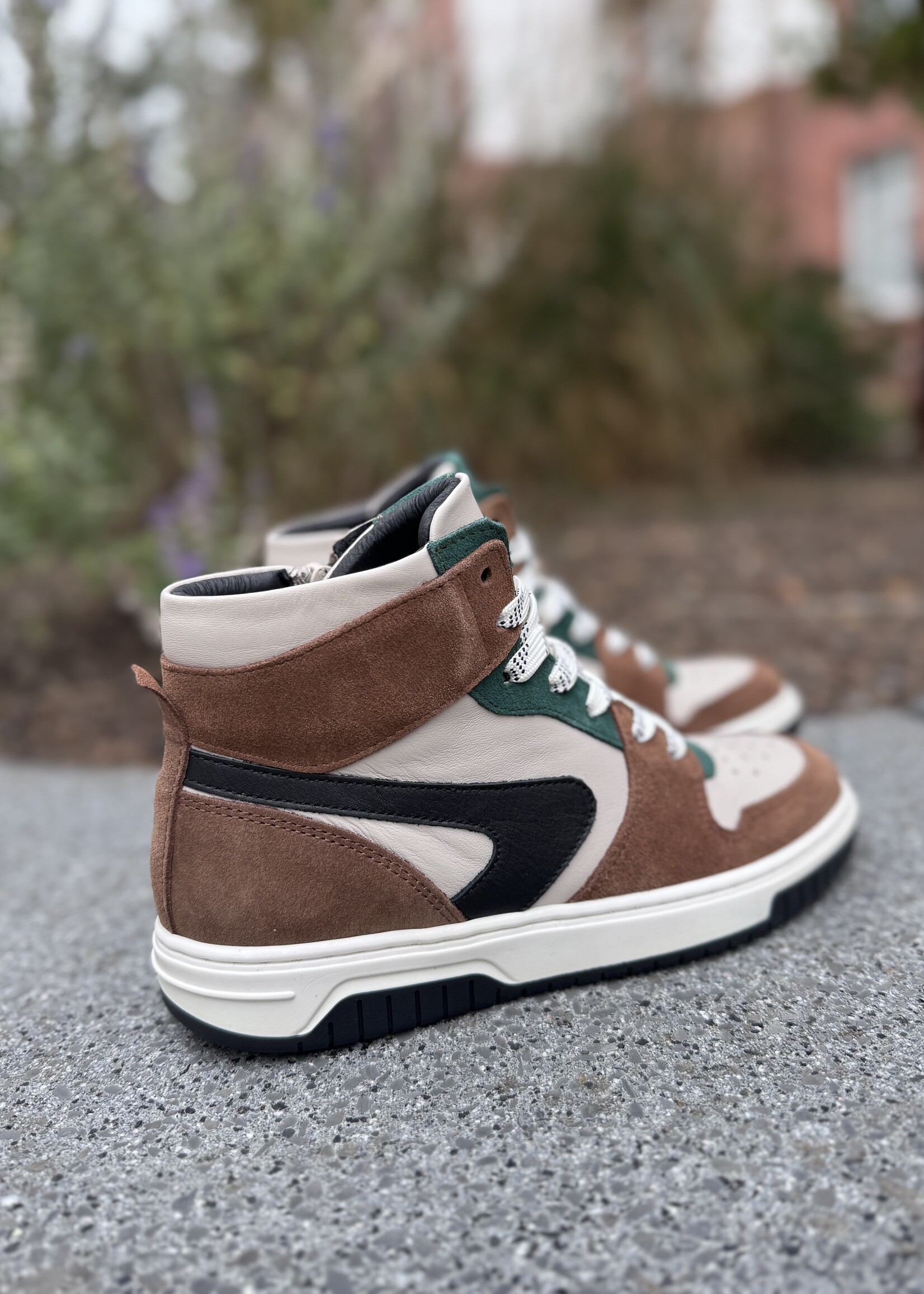 Bana & Co 252345 hoge sneaker cognac groen blauw