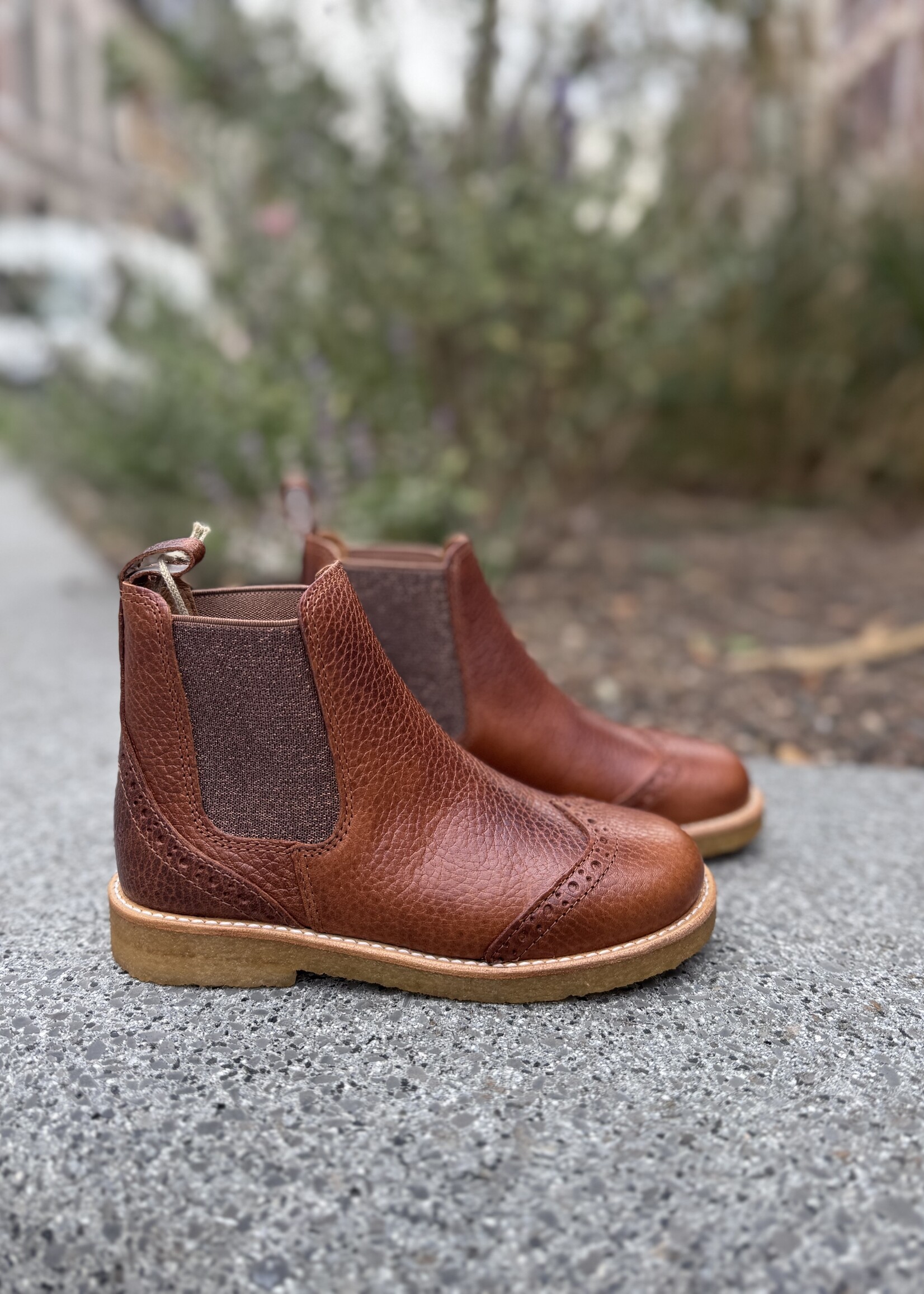 Angulus 6185-202 chelsea boot brogue cognac/cognac