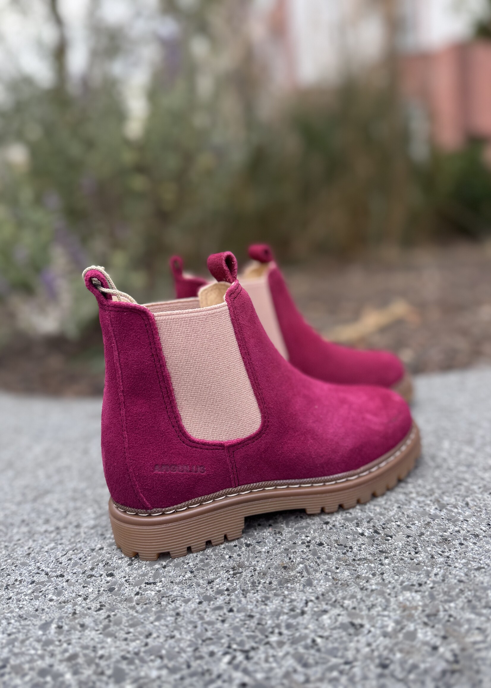 Angulus 2192-401 chunky chelsea boot berry rose elastic