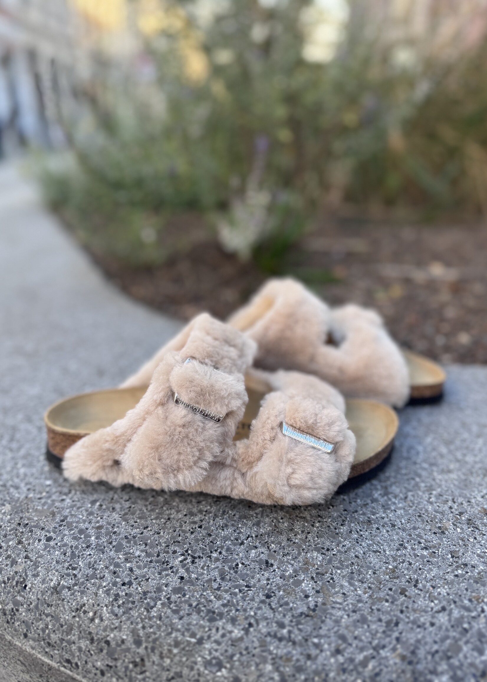 Birkenstock Arizona shearling sandcastle