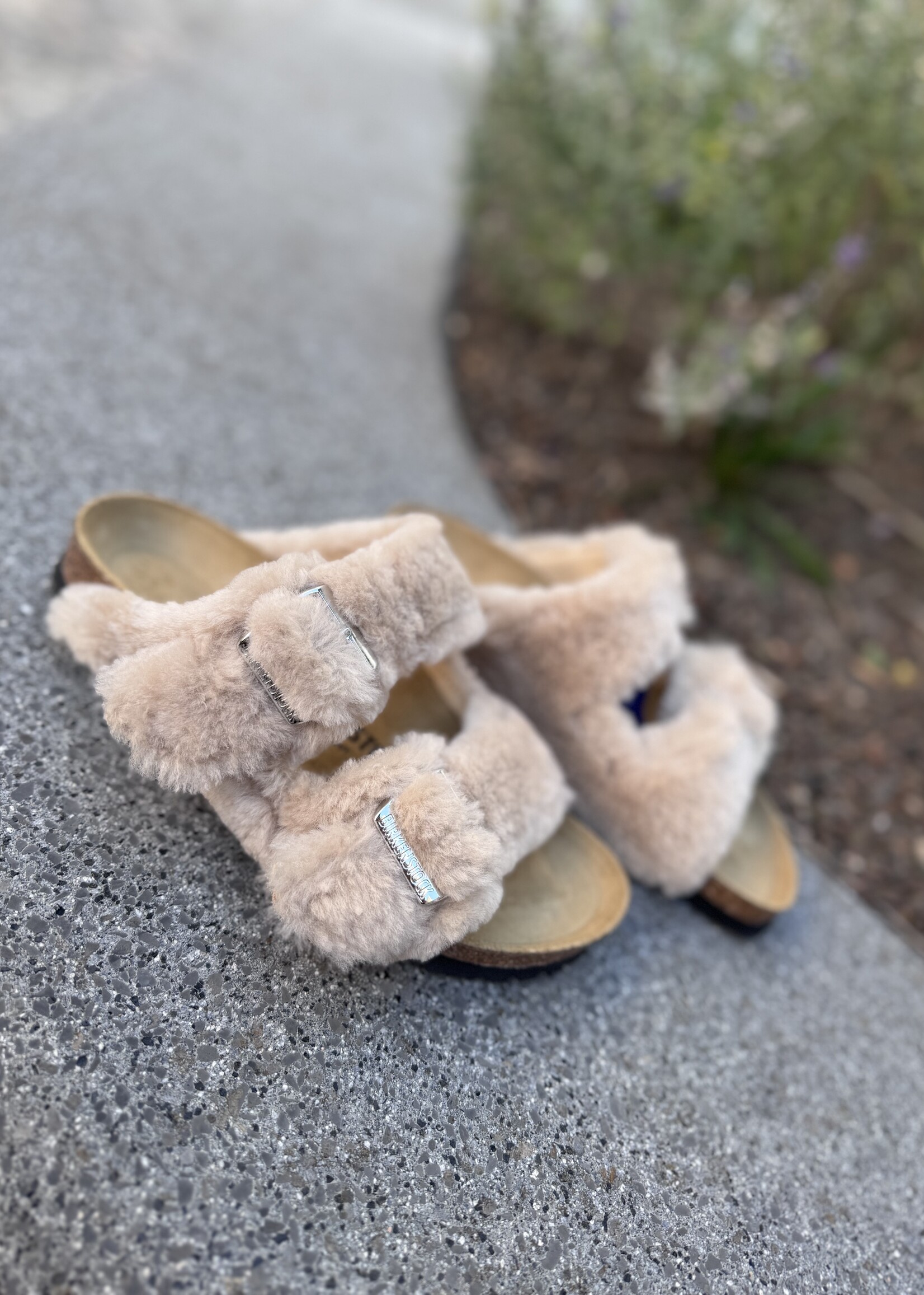 Birkenstock Arizona shearling sandcastle