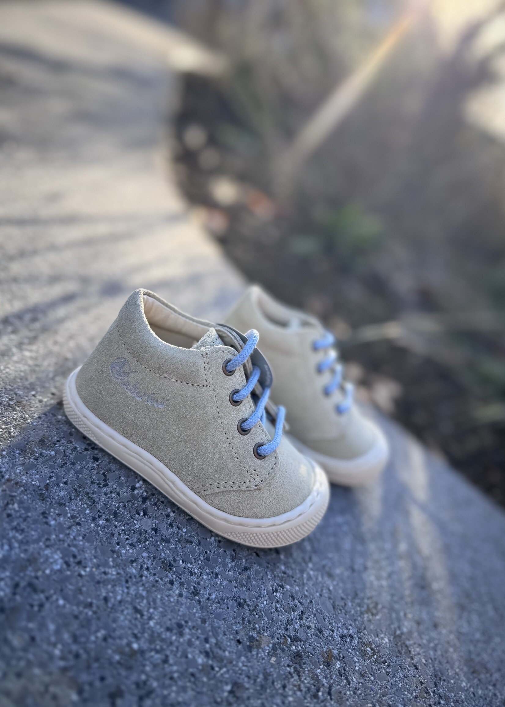 Naturino cocoon wide suede stone celeste