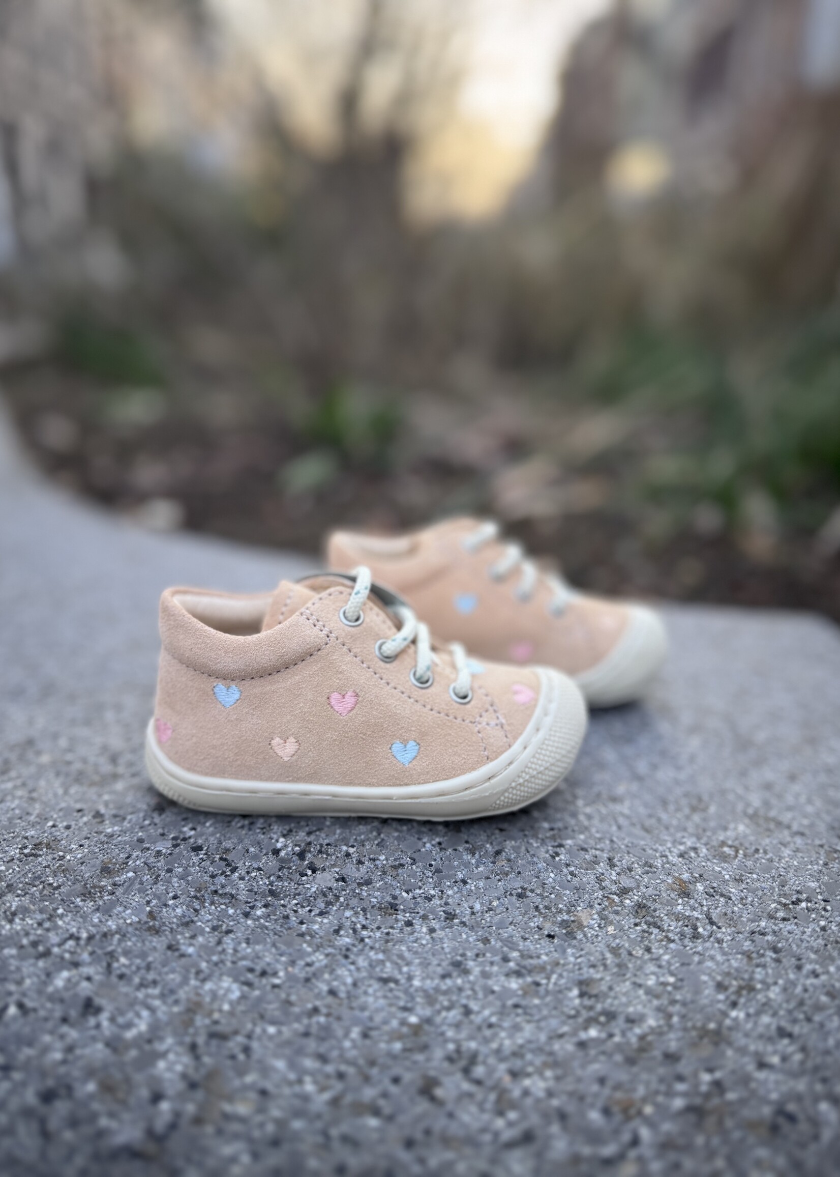 Naturino cocoon embr hearts suede vanilla