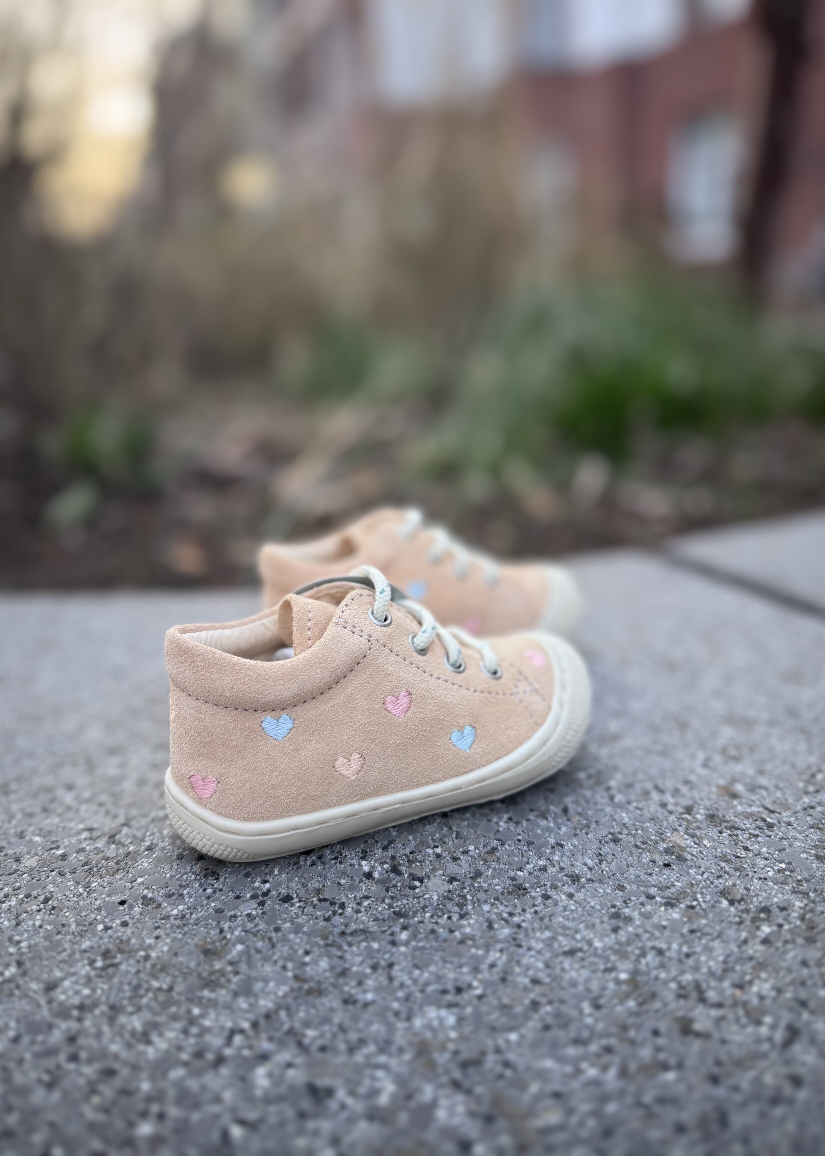 Naturino cocoon embr hearts suede vanilla