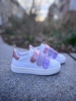La Triboo sneaker wit lilla tinten velcro