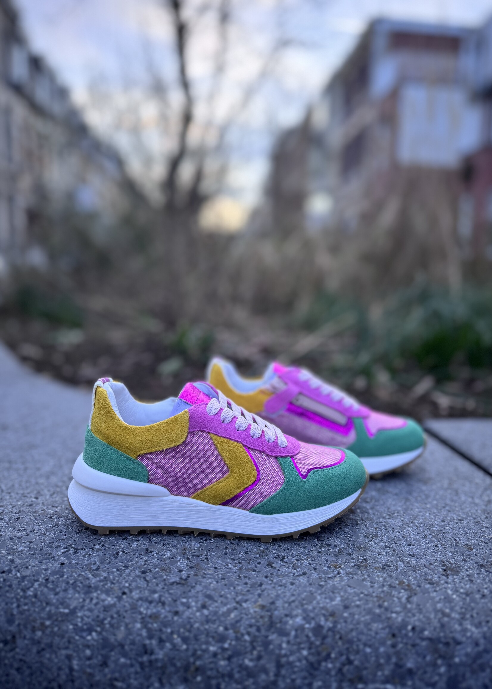 La Triboo 9171 runner roze oker groen