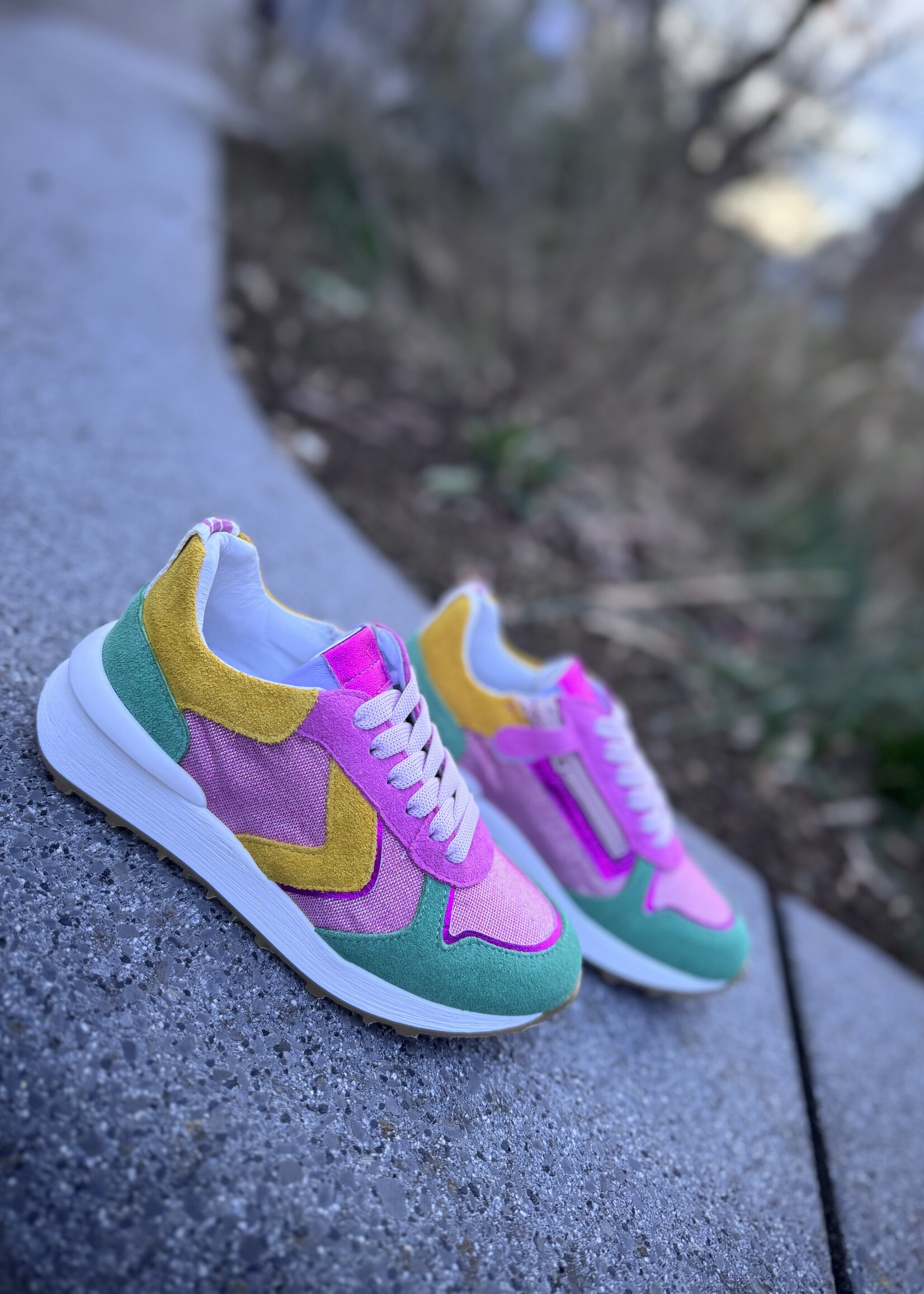 La Triboo 9171 runner roze oker groen