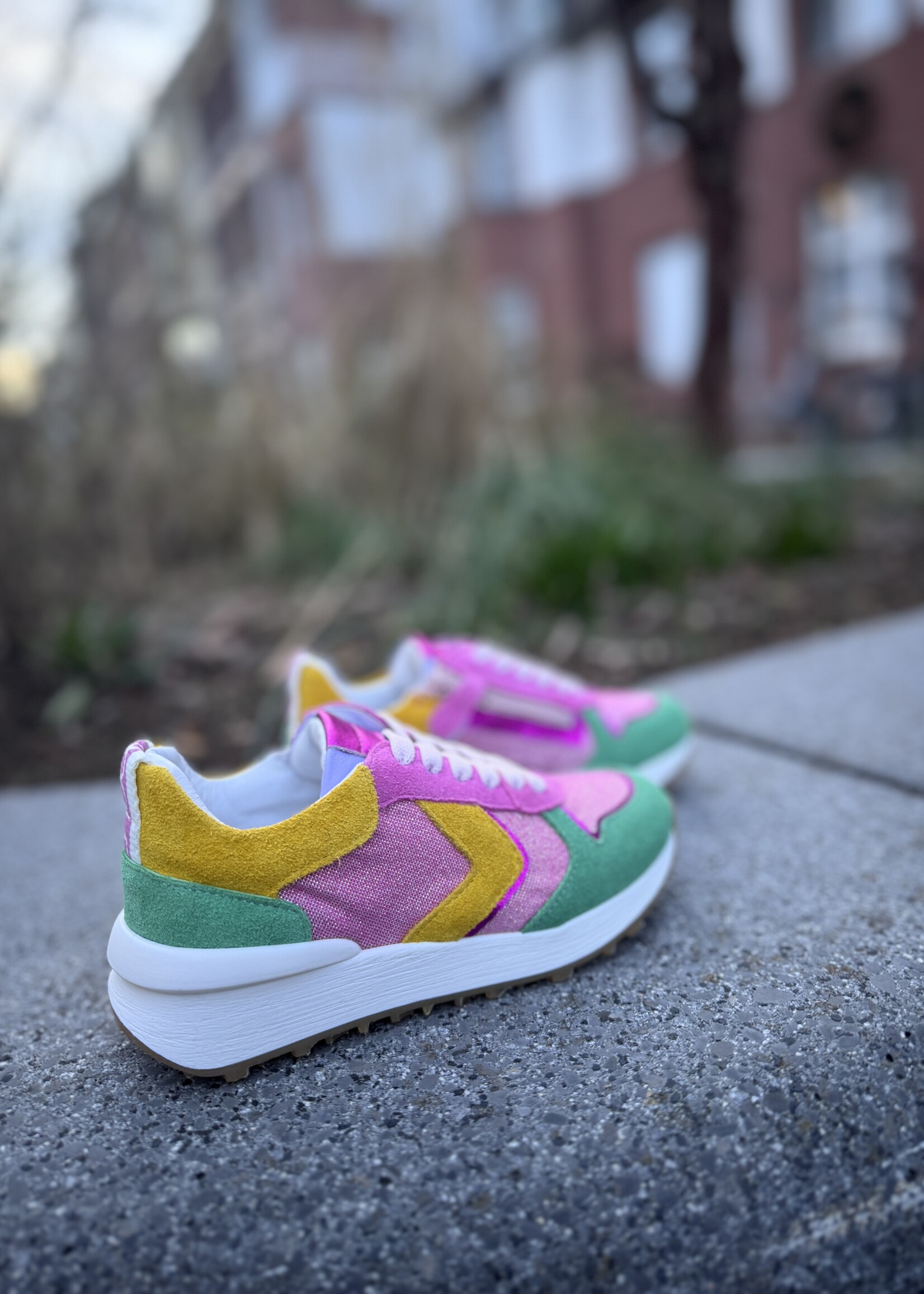 La Triboo 9171 runner roze oker groen