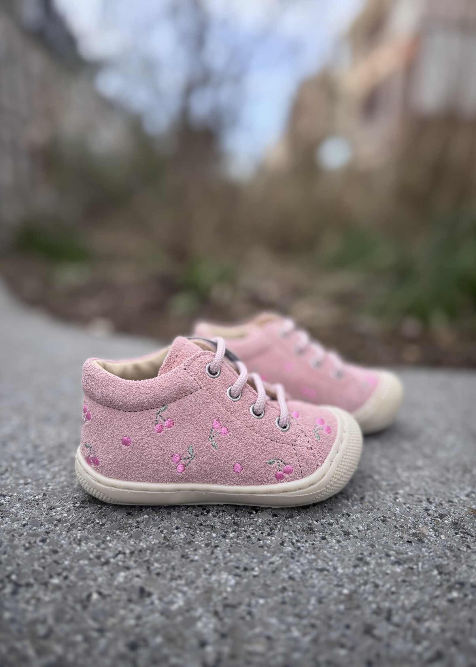 Naturino cocoon embr cherry suede pink