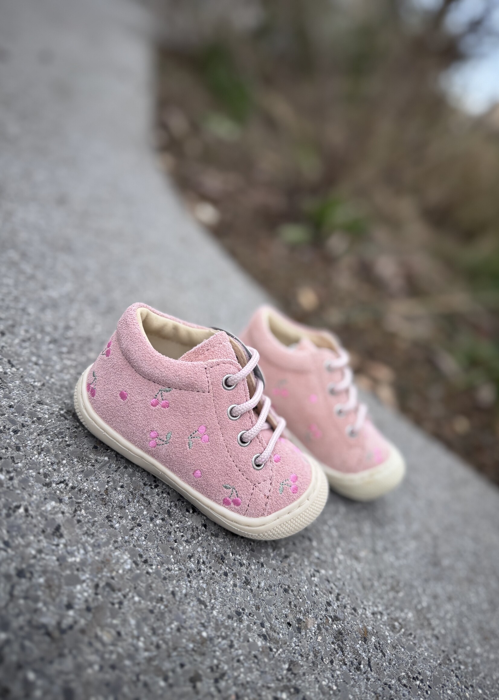 Naturino cocoon embr cherry suede pink