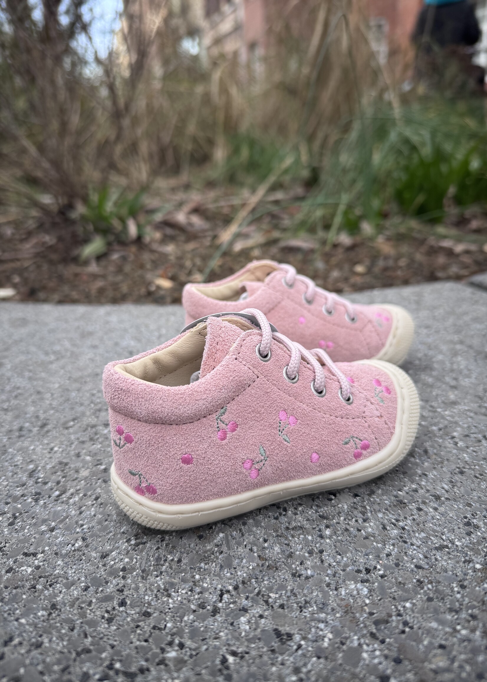 Naturino cocoon embr cherry suede pink