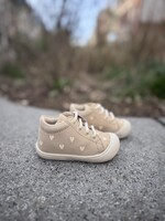 Naturino cocoon embr hearts suede glitter platinum