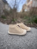 Naturino cottins suede glitter platinum sole bone