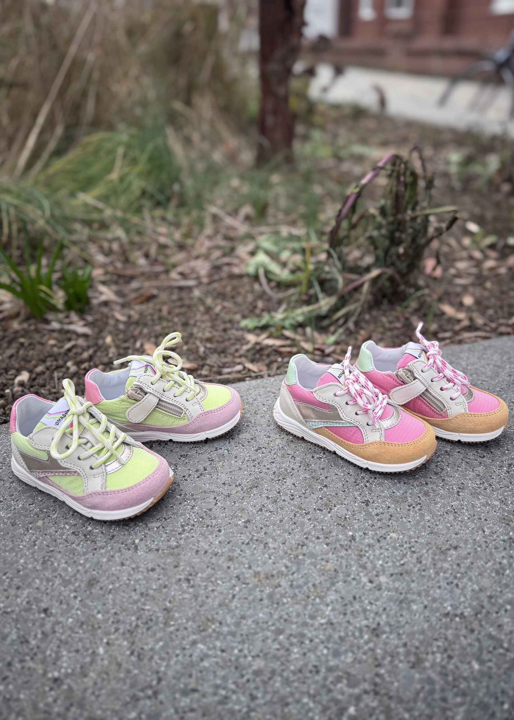 Romagnoli 8161 sneaker groen roze