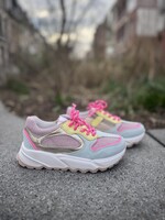 Romagnoli 8637 runner blauw roze geel