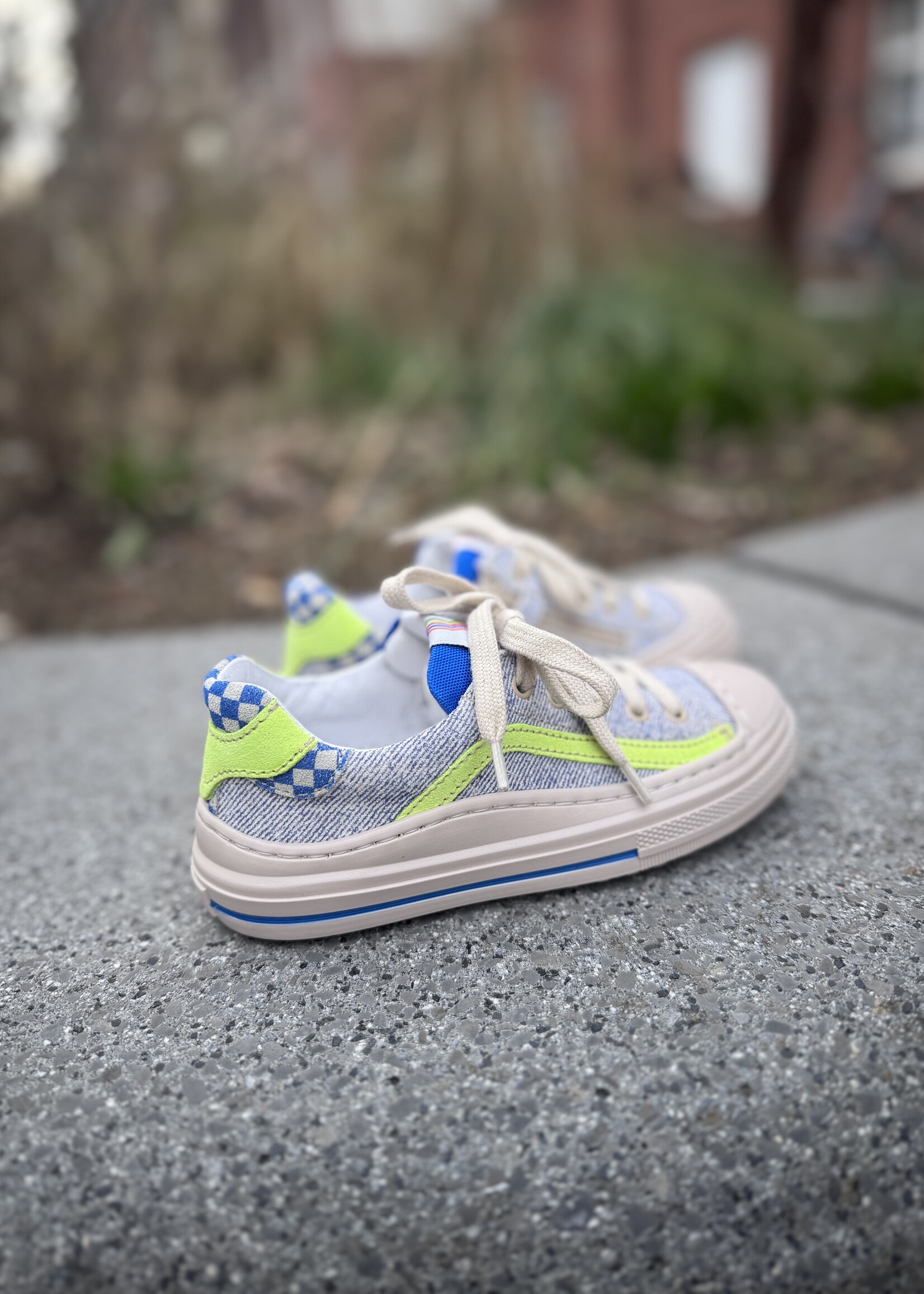 Romagnoli 8668R014 sneaker blauw geel