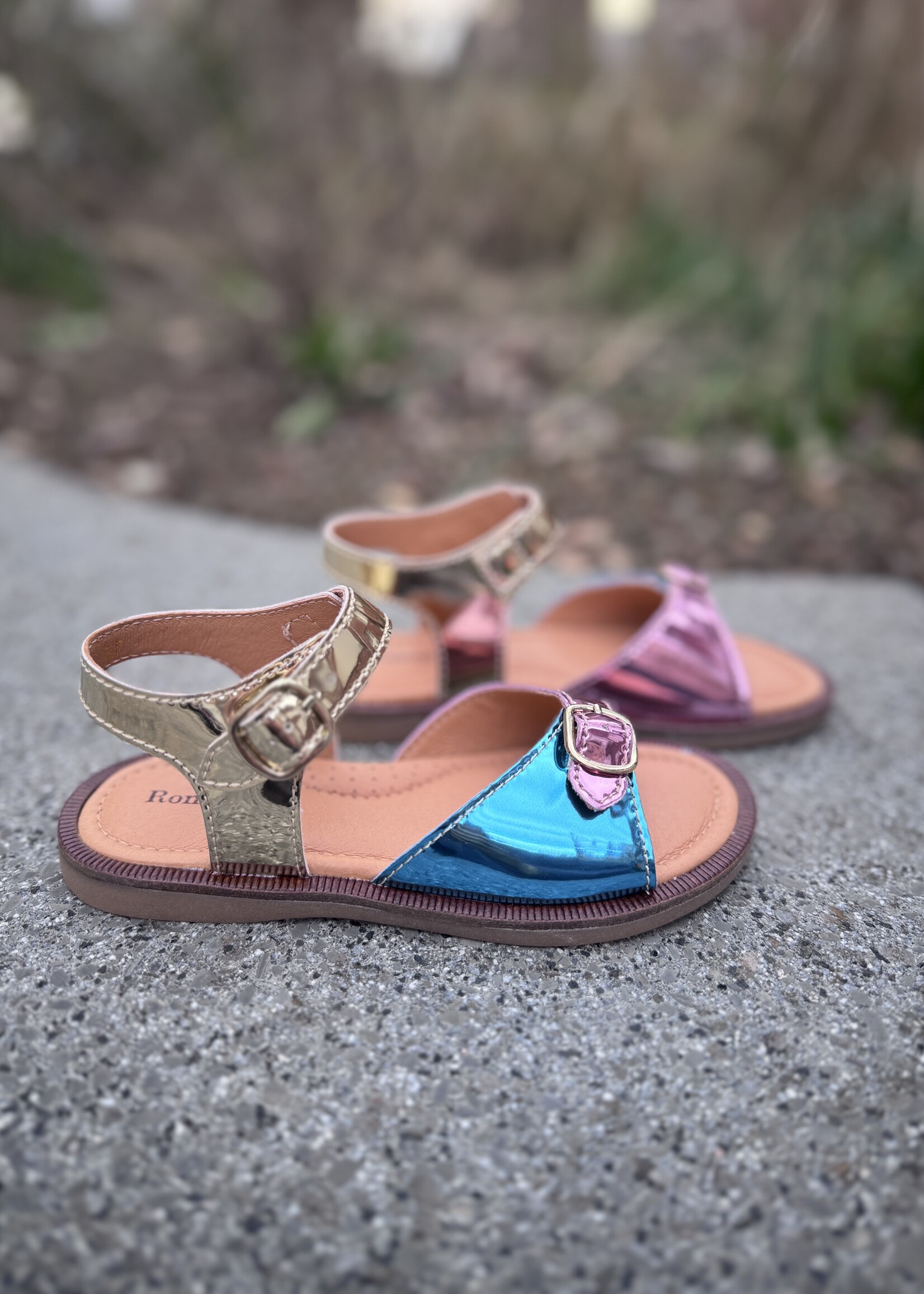 Romagnoli 8794 sandaal laminatio gold rose blue