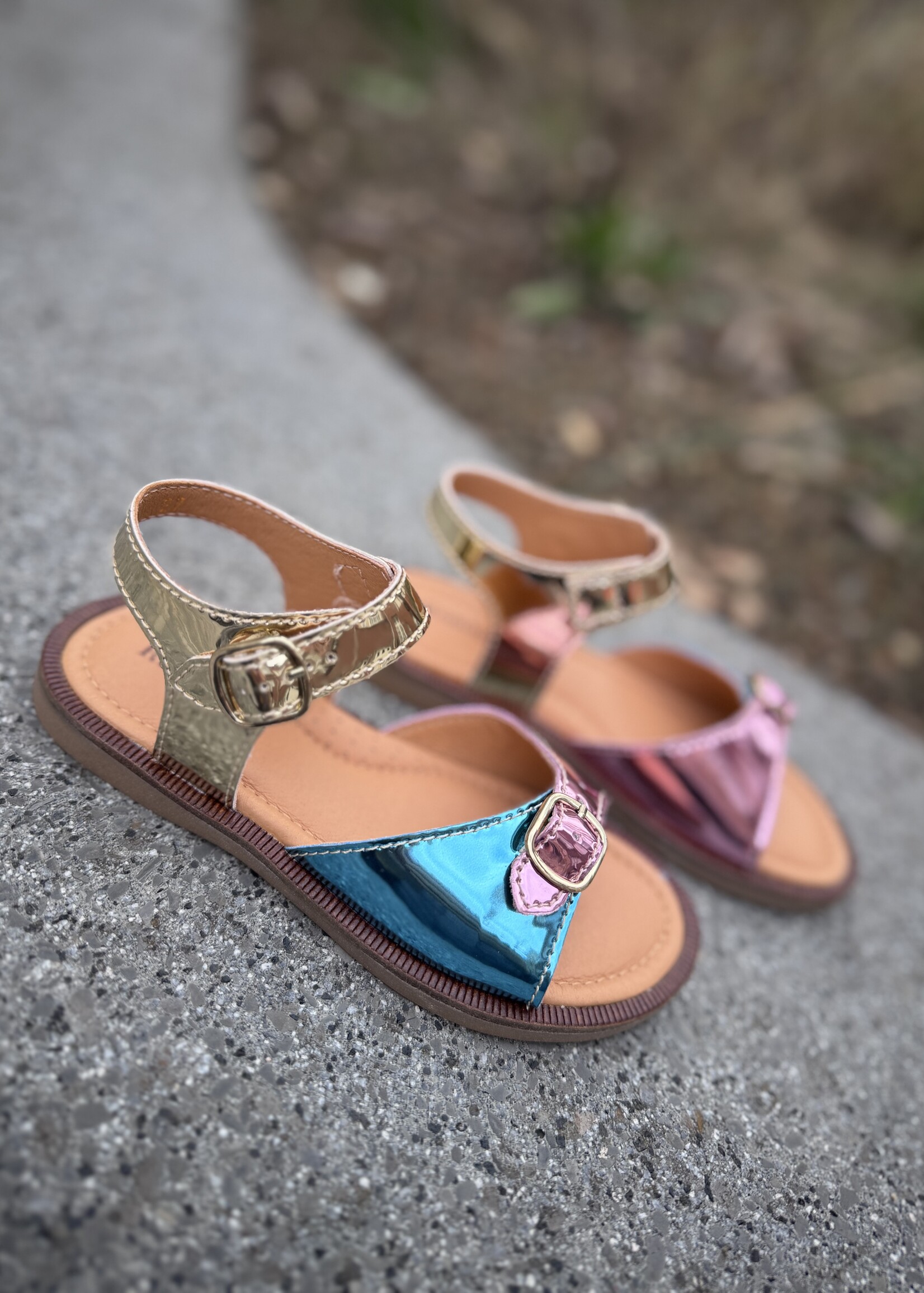 Romagnoli 8794 sandaal laminatio gold rose blue