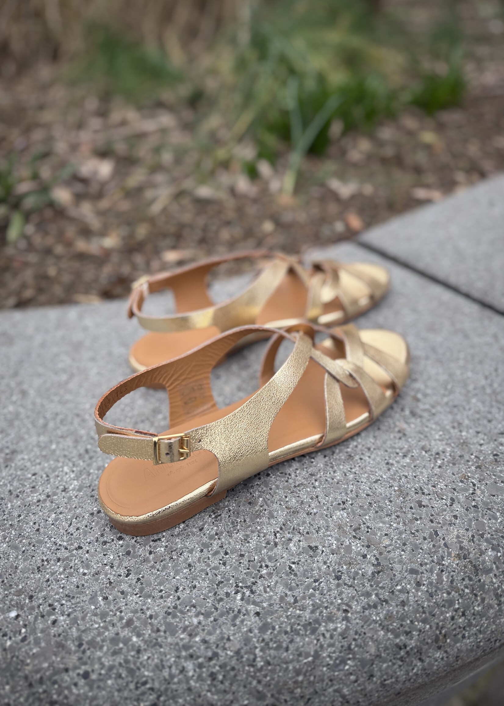 Angulus 5870-101 sandal with cross details gold